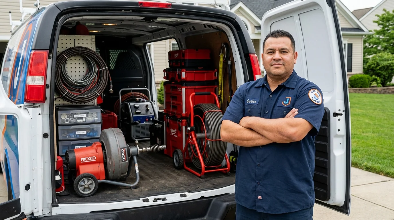 Professional drain cleaning equipment and Johns Plumbing LLC plumber in Fort Smith