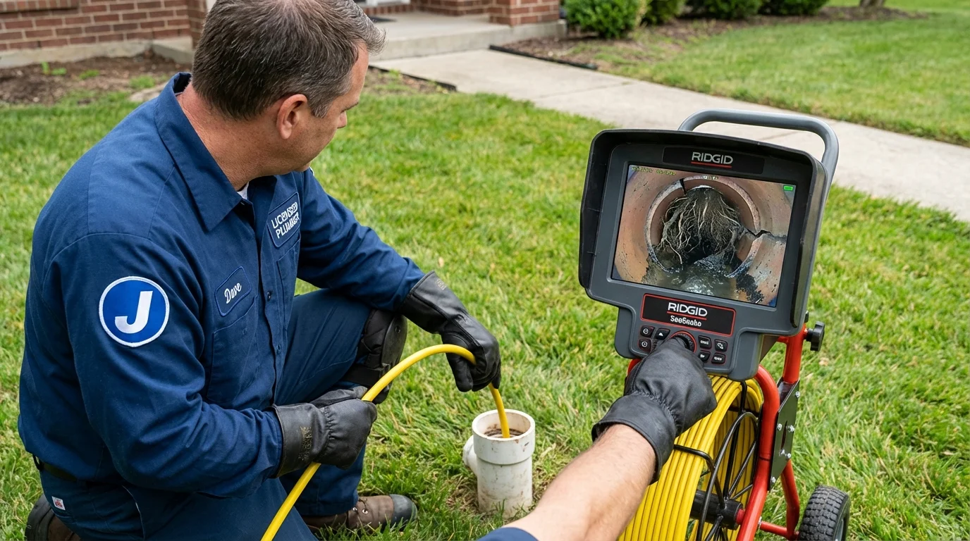 Sewer camera inspection being performed by Johns Plumbing LLC in Fort Smith